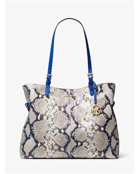 michael kors lenox large python|Lenox Large Python Embossed Leather Tote Bag .